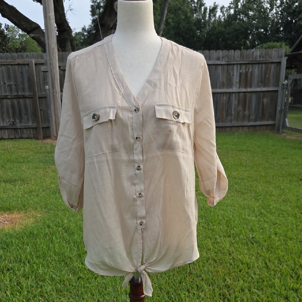 Alex & Parker NWT Tie Blouse